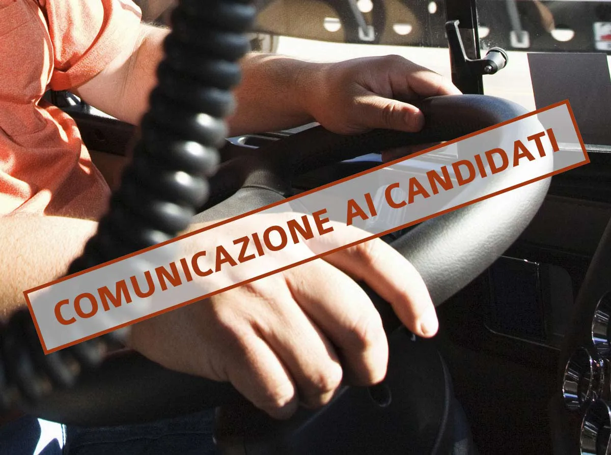 AGGIORNAMENTO - Comunicazione ai candidati bando selezione operaio/autista